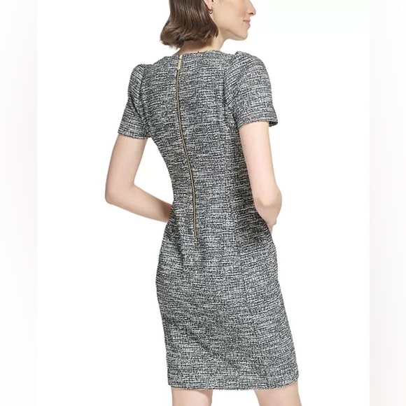 NWT. Calvin Klein 24W Tweed Sheath Crewneck Dress. - Picture 11 of 14